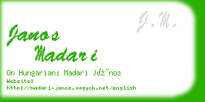 janos madari business card